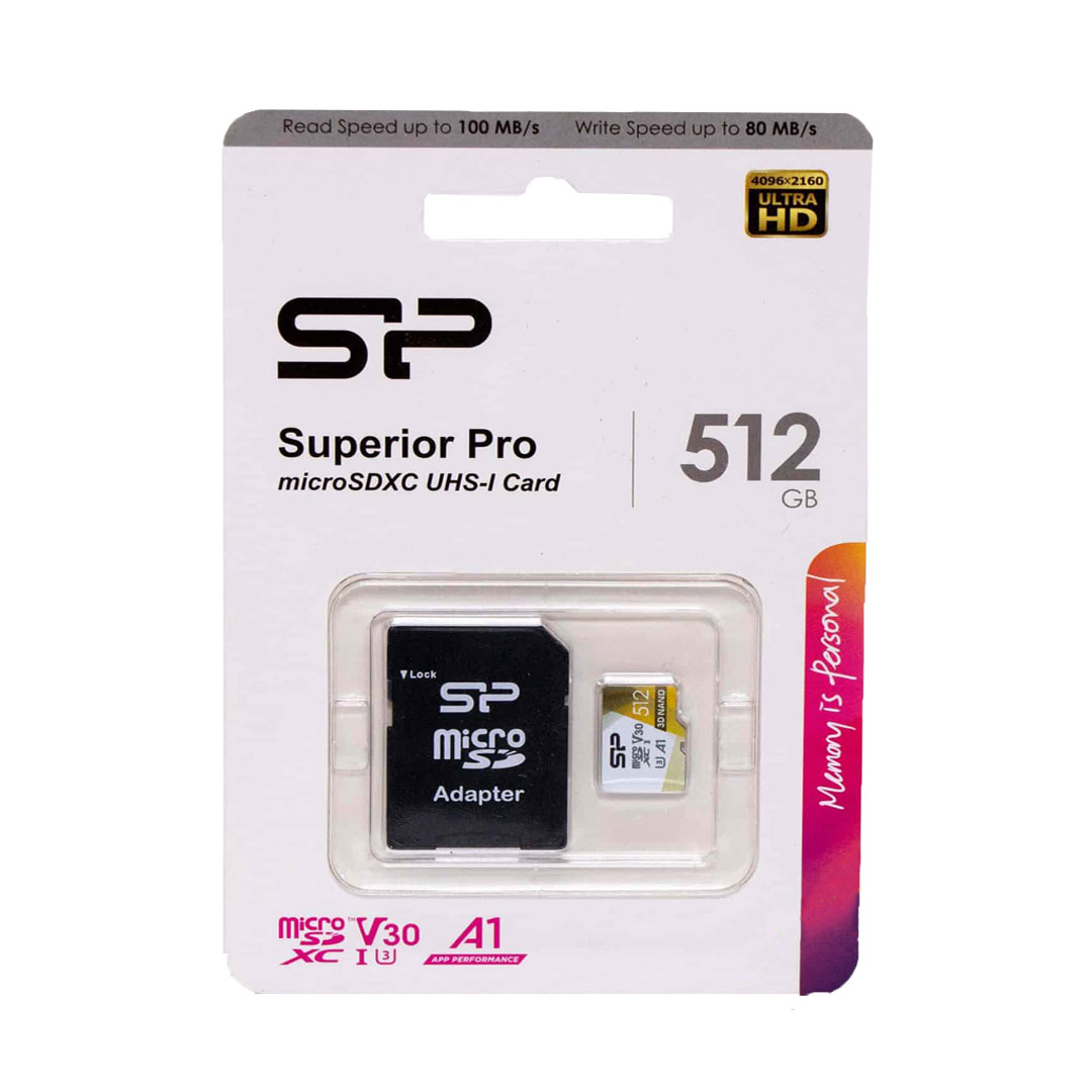 کارت حافظه سیلیکون پاور Micro SDXC Superior Pro U3 ظرفیت 512 گیگابایت