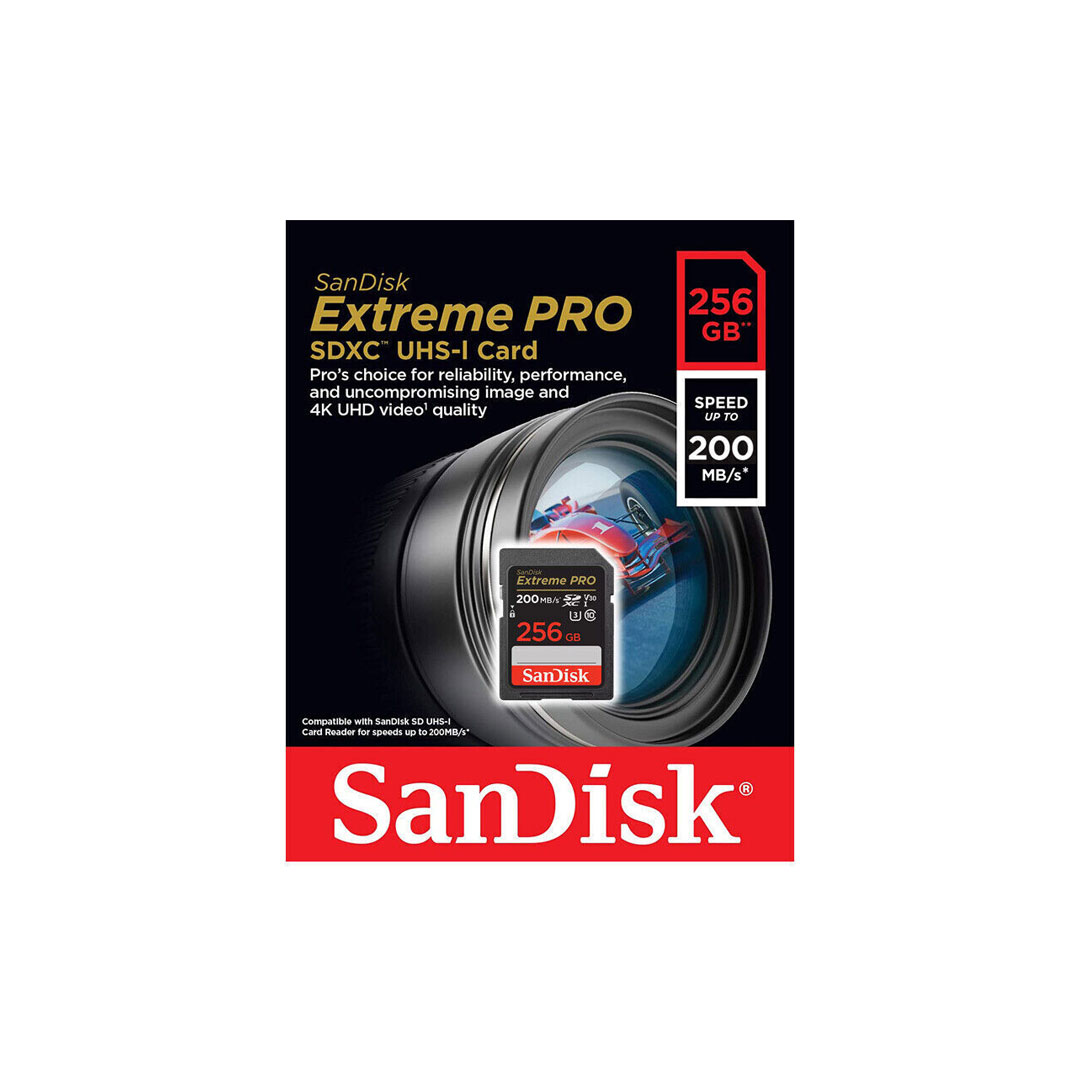 کارت حافظه سن دیسک SDXC Extreme PRO U3 ظرفیت 256 گیگابایت