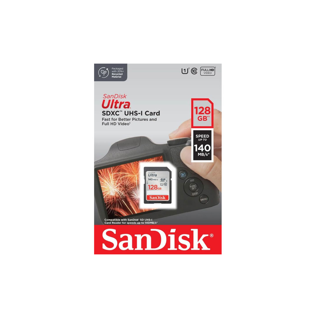 کارت حافظه سن دیسک Ultra SDXC UHS-I 140M ظرفیت 128 گیگابایت