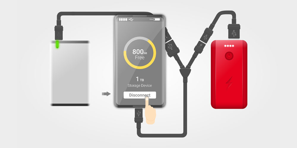 اتصال هارد اکسترنال به گوشی